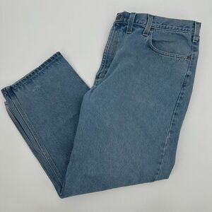 Carhartt Jeans Mens 44x30 Blue Denim Work Wear Stonewash Tapered Leg Relaxed Fit